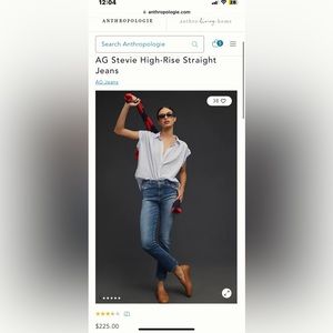 AG ANTHROPOLOGIE Women’s Size 25R High Rise Stevie Ankle Jeans‎
